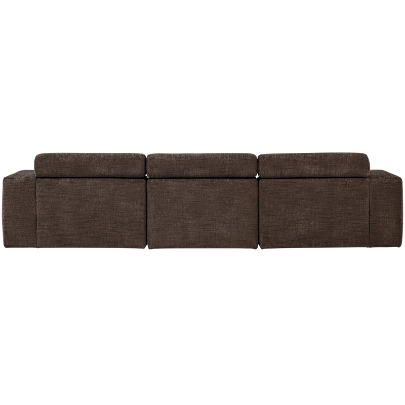Novi chaise longue sofa links dunkelbraun melange