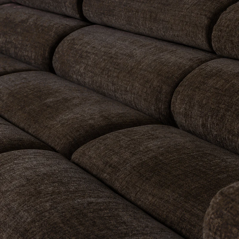 Novi chaise longue sofa links dunkelbraun melange