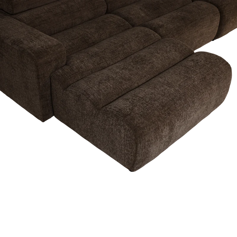Novi chaise longue sofa links dunkelbraun melange
