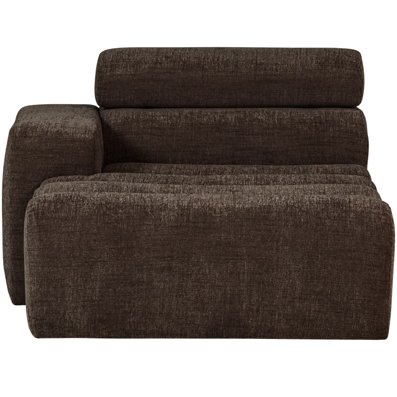 Novi chaise longue element armlehne links dunkelbraun melange