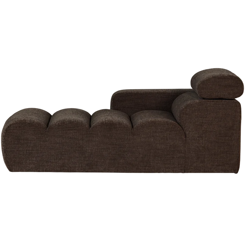 Novi chaise longue element armlehne links dunkelbraun melange