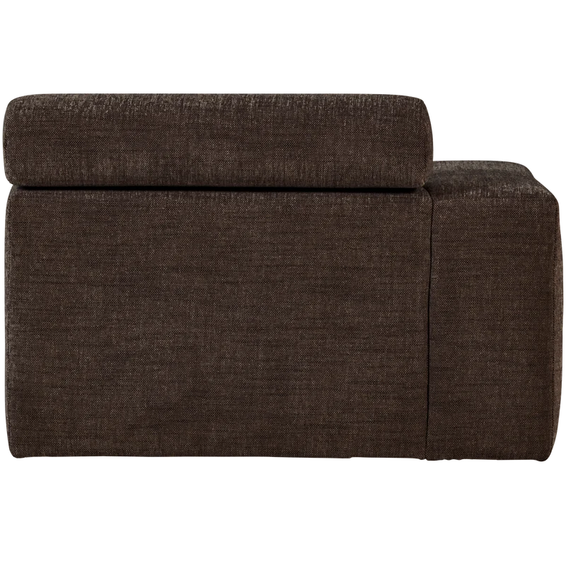 Novi chaise longue element armlehne links dunkelbraun melange