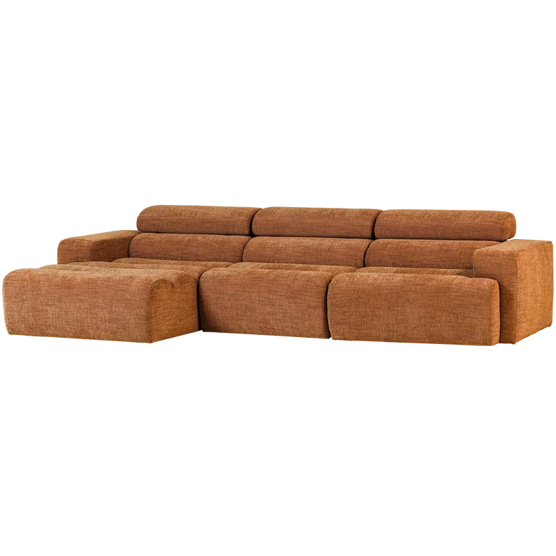 Novi chaise longue sofa links orange melange