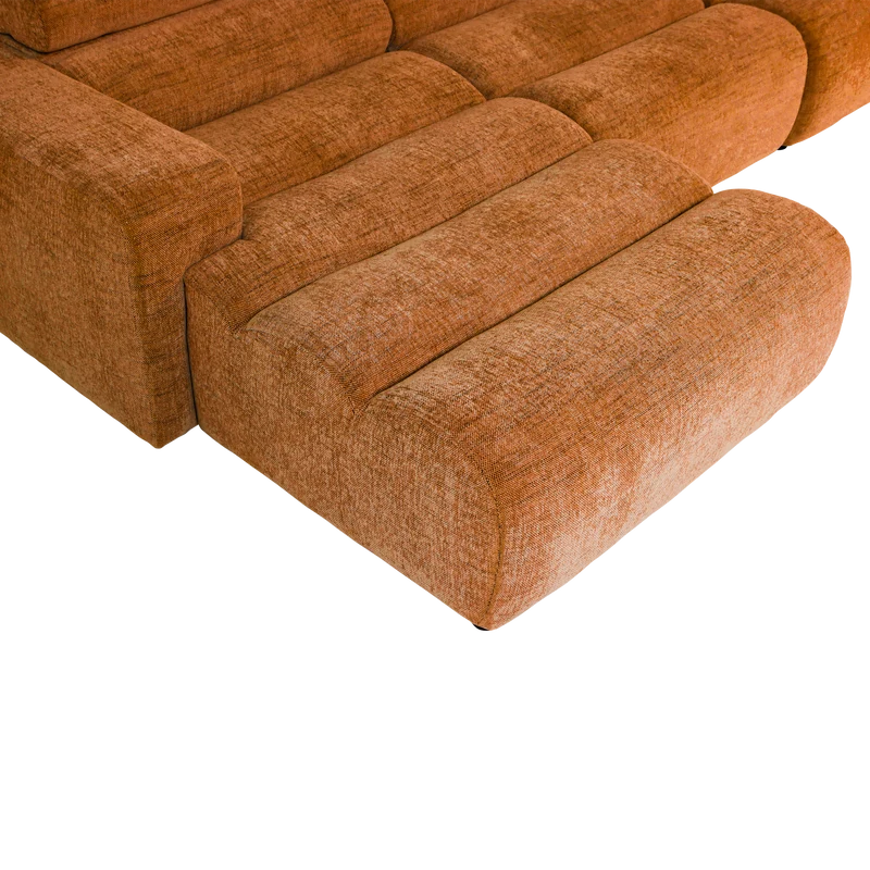 Novi chaise longue sofa links orange melange