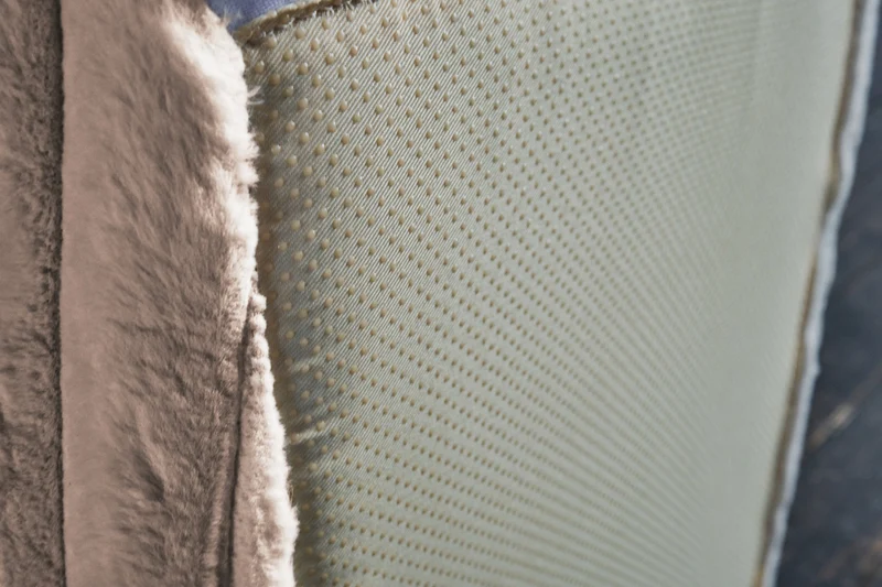 KAWOLA Hocker WIOLO SOFT Polsterhocker mit Rückenkissen Weicher Breitcord taupe