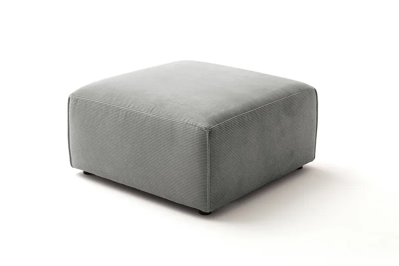KAWOLA Hocker RANI Polsterhocker Feincord grau