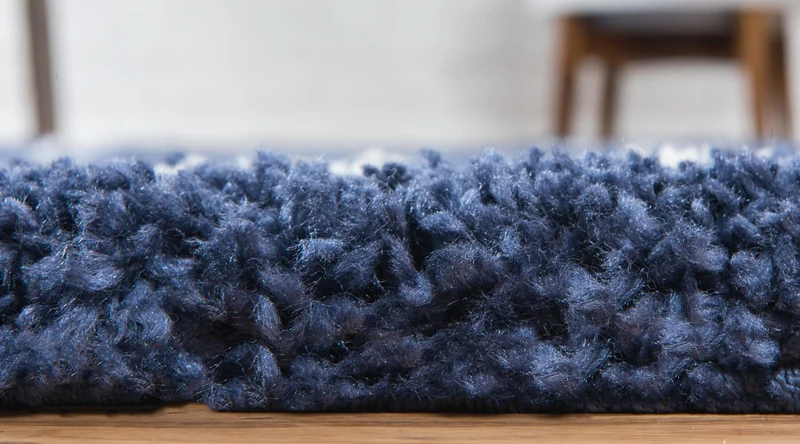 Teppich MARA Shaggy Läufer Marineblau 80x305 cm