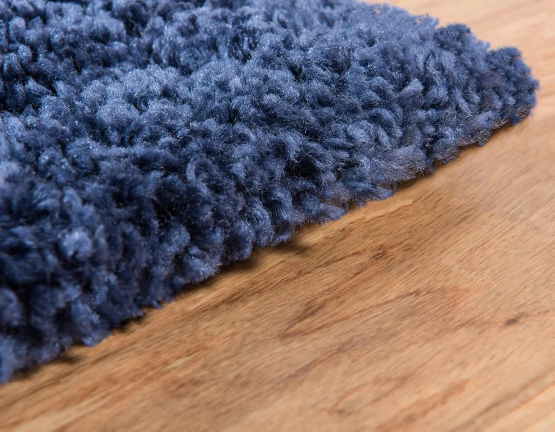 Teppich MARA Shaggy Läufer Marineblau 80x305 cm