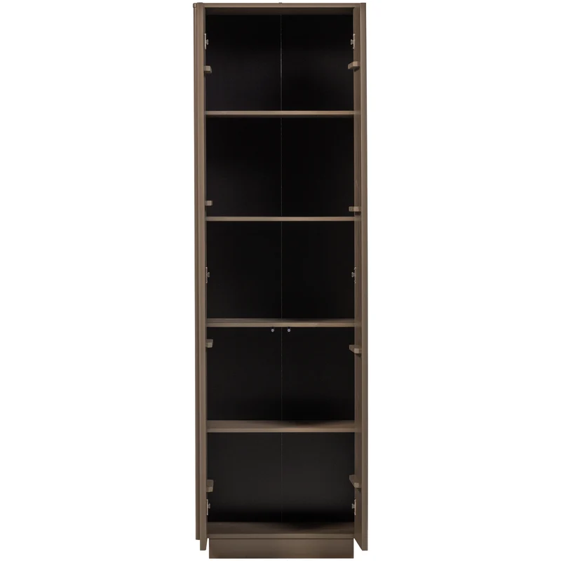 Nova hoher Schrank aus Kiefernholz, trüffelbraun
