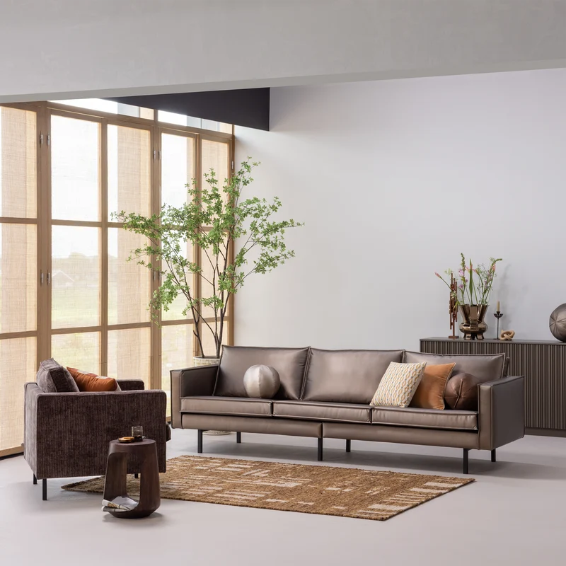 Rodeo 3-Sitzer-Sofa in Metallic-Kupferbraun