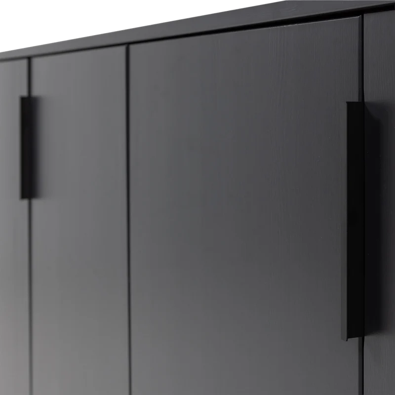 Gunnar Sideboard 200 cm Kiefer mattschwarz