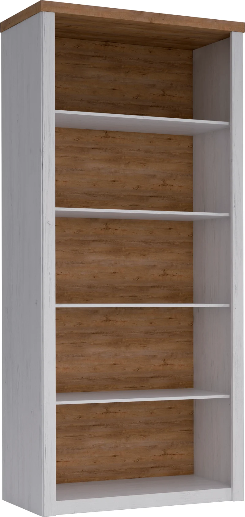 Stilvolles Portivo Regal im Landhausstil – elegantes Bücherregal mit 4 offenen Fächern