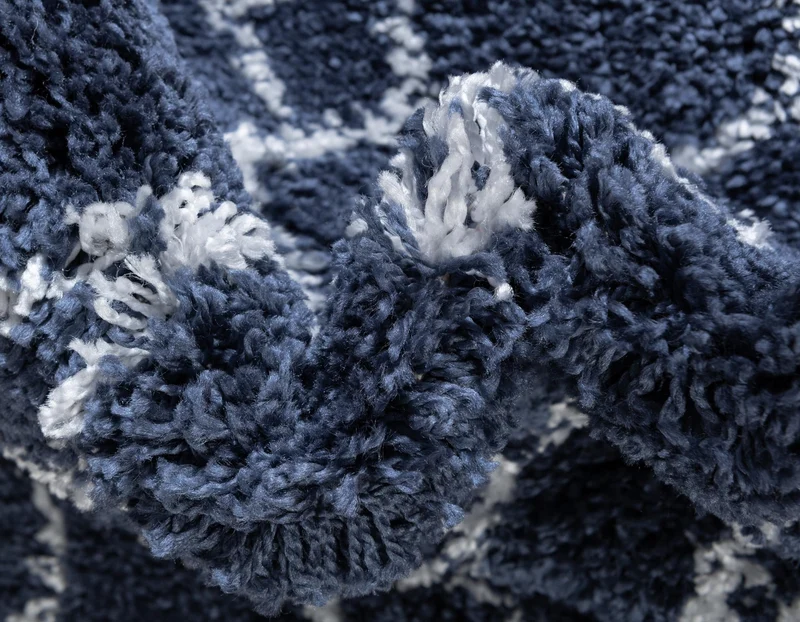 Teppich "MARA Shaggy" Rund Marineblau 150x150 cm