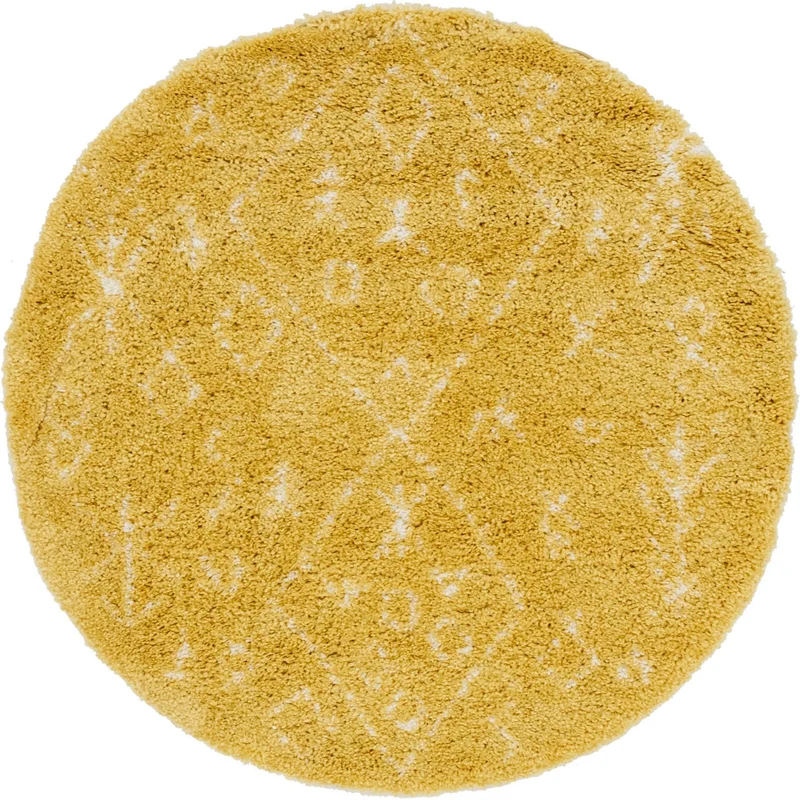 Teppich "MARA Shaggy" Rund Gelb 150x150 cm