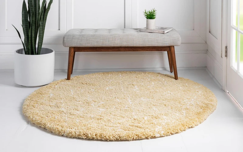 Teppich "MARA Shaggy" Rund Gelb 150x150 cm