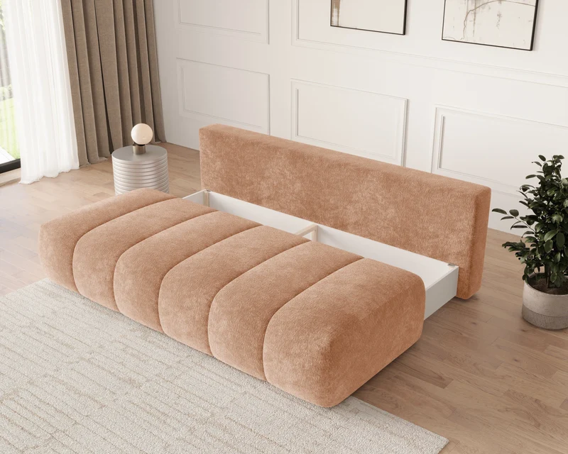 Schlafsofa – Stanley – Amari – 210 cm mit Bettkasten & Zierkissen