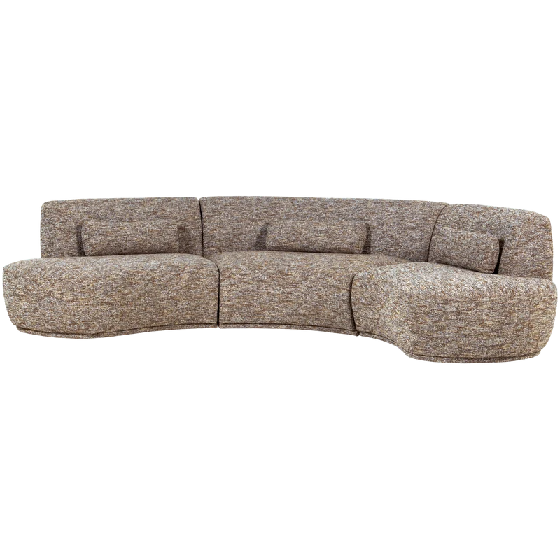 Batavier halbrundes Sofa 6-Sitzer hellbraun melange