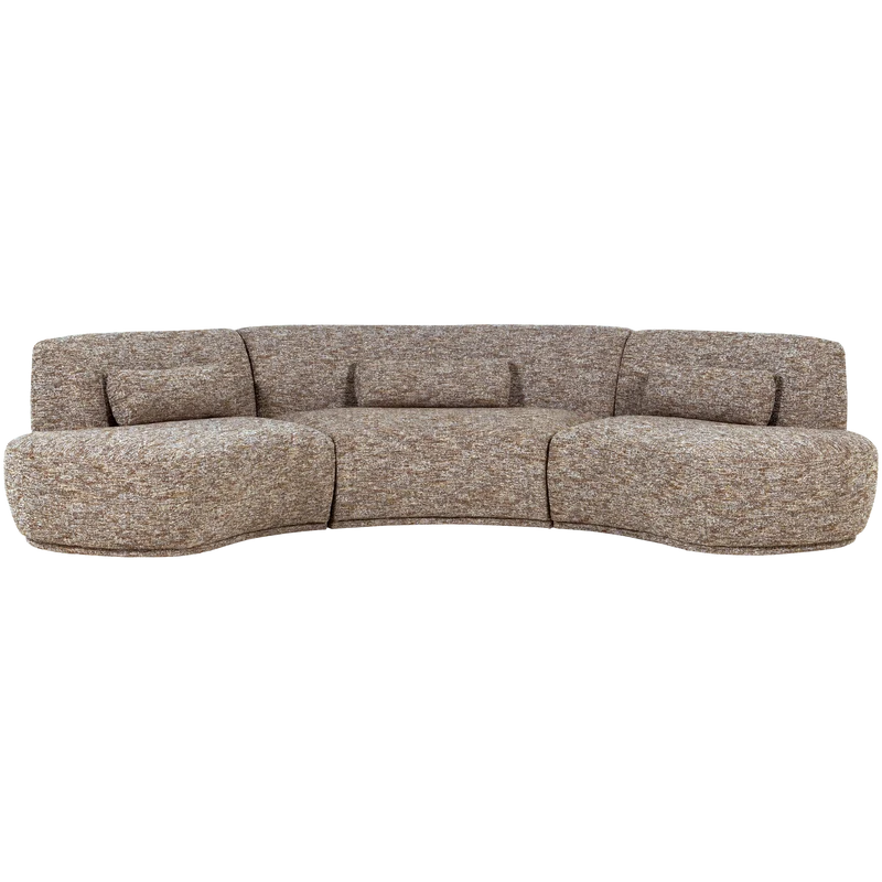 Batavier halbrundes Sofa 6-Sitzer hellbraun melange