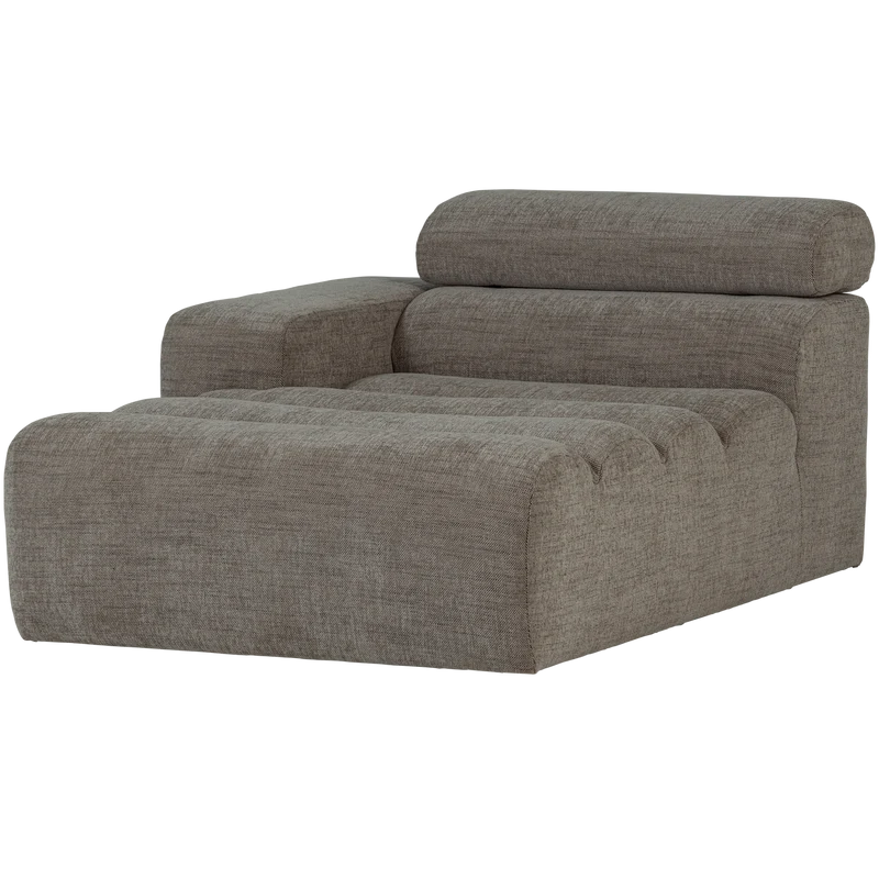 Novi chaise longue element armlehne links grau melange