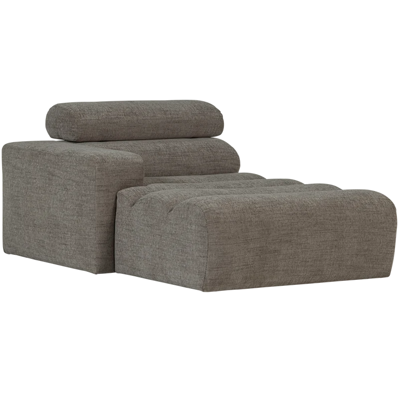 Novi chaise longue element armlehne links grau melange
