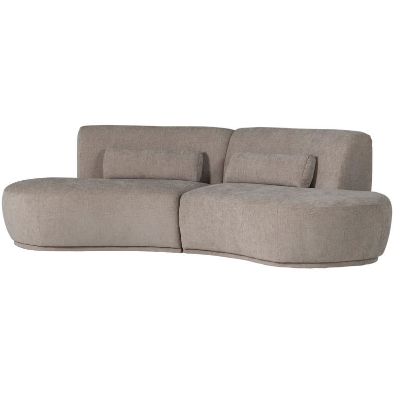 Batavier halbrundes Sofa 4-Sitzer Samt melange sand