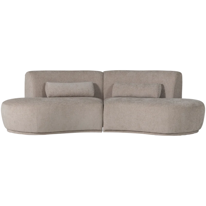 Batavier halbrundes Sofa 4-Sitzer Samt melange sand