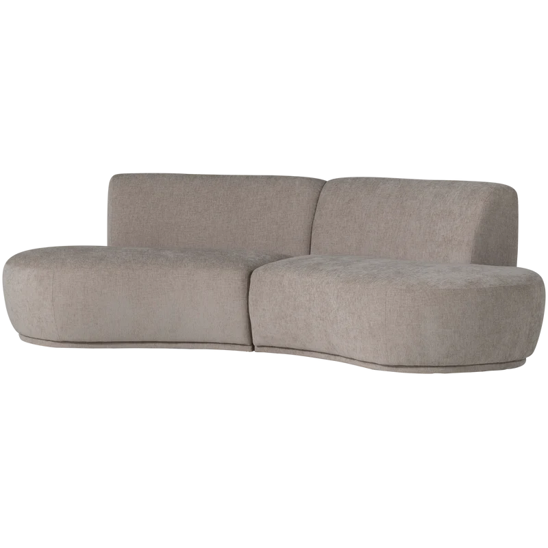Batavier halbrundes Sofa 4-Sitzer Samt melange sand