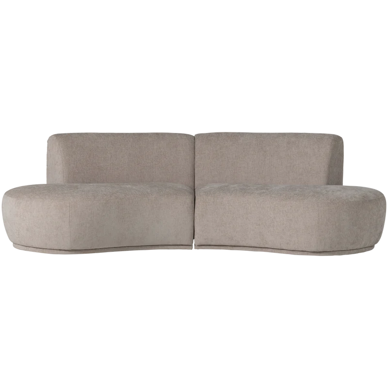 Batavier halbrundes Sofa 4-Sitzer Samt melange sand