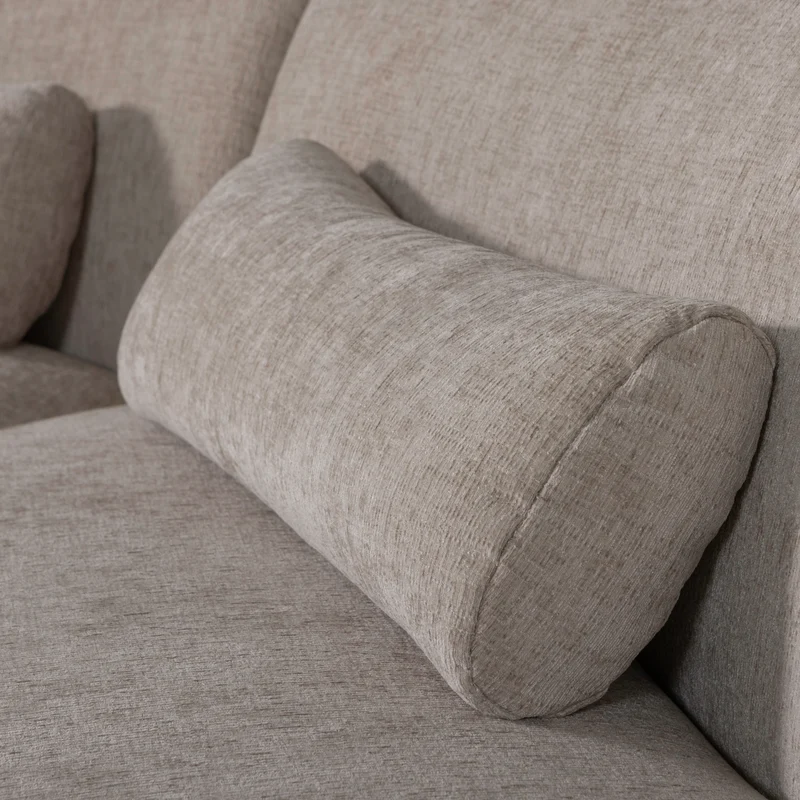 Batavier halbrundes Sofa 4-Sitzer Samt melange sand