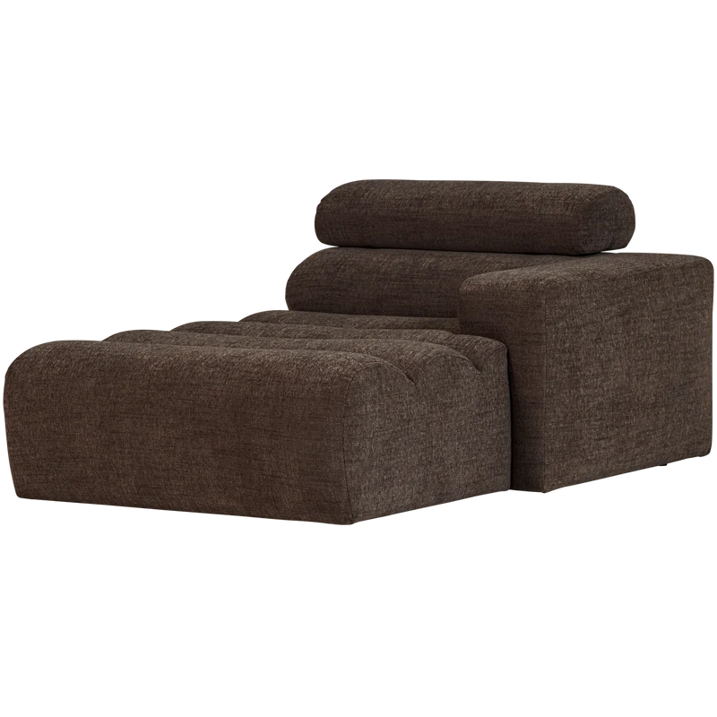 Novi chaise longue element armlehne rechts dunkelbraun melange