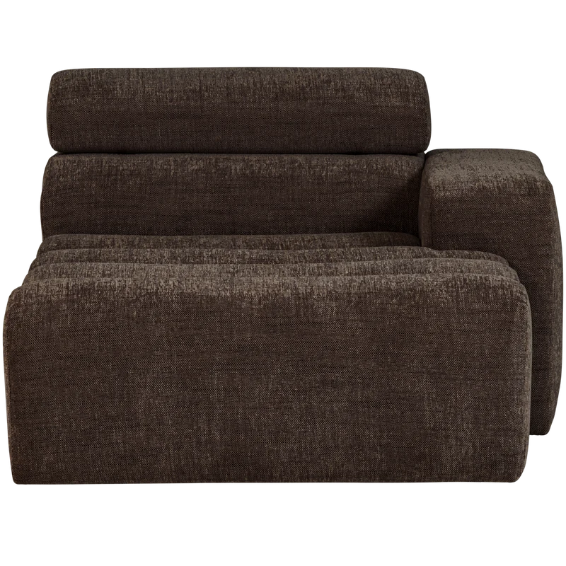 Novi chaise longue element armlehne rechts dunkelbraun melange