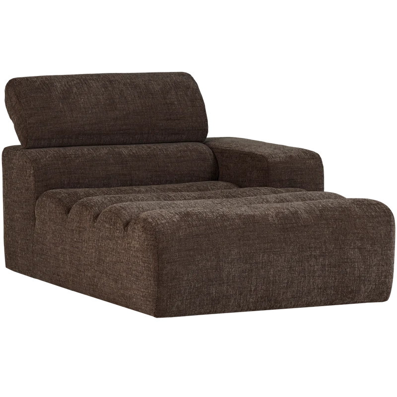 Novi chaise longue element armlehne rechts dunkelbraun melange