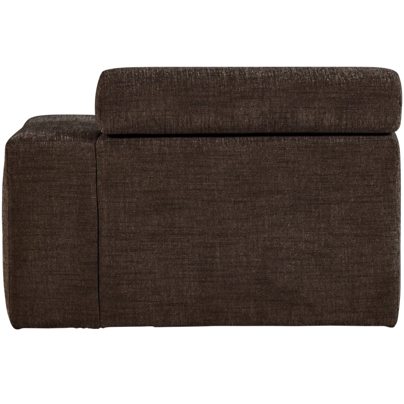Novi chaise longue element armlehne rechts dunkelbraun melange