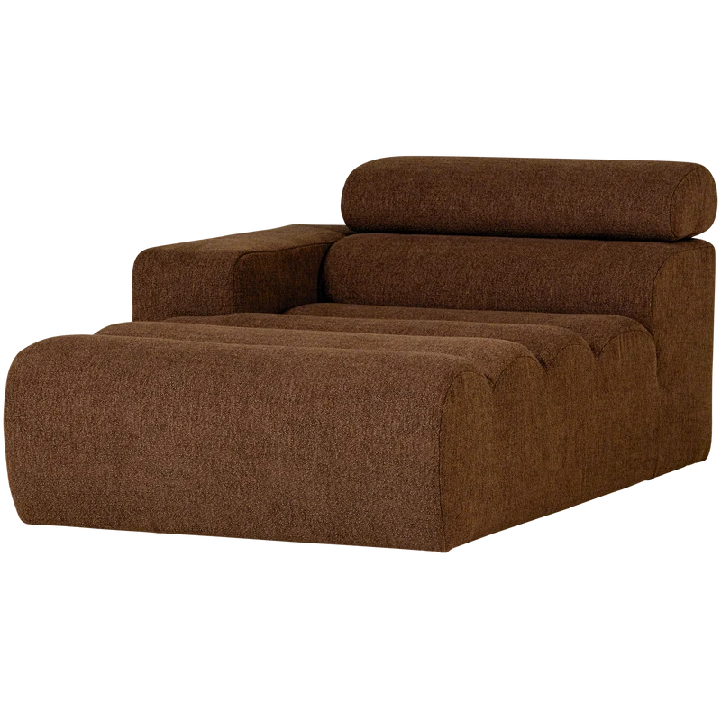 Novi Chaiselongue Element Arm links Bouclé Mokkabraun