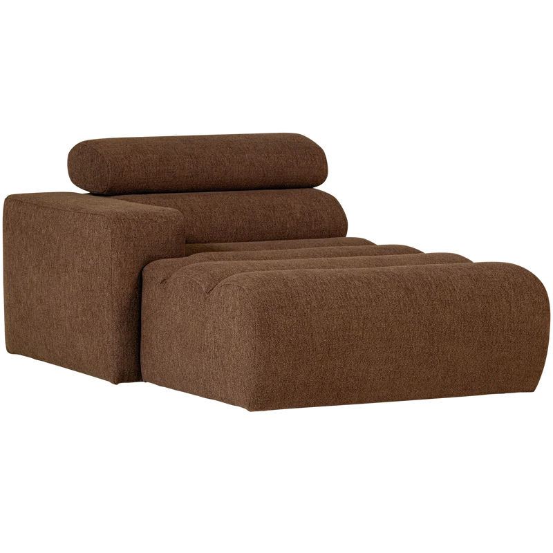 Novi Chaiselongue Element Arm links Bouclé Mokkabraun