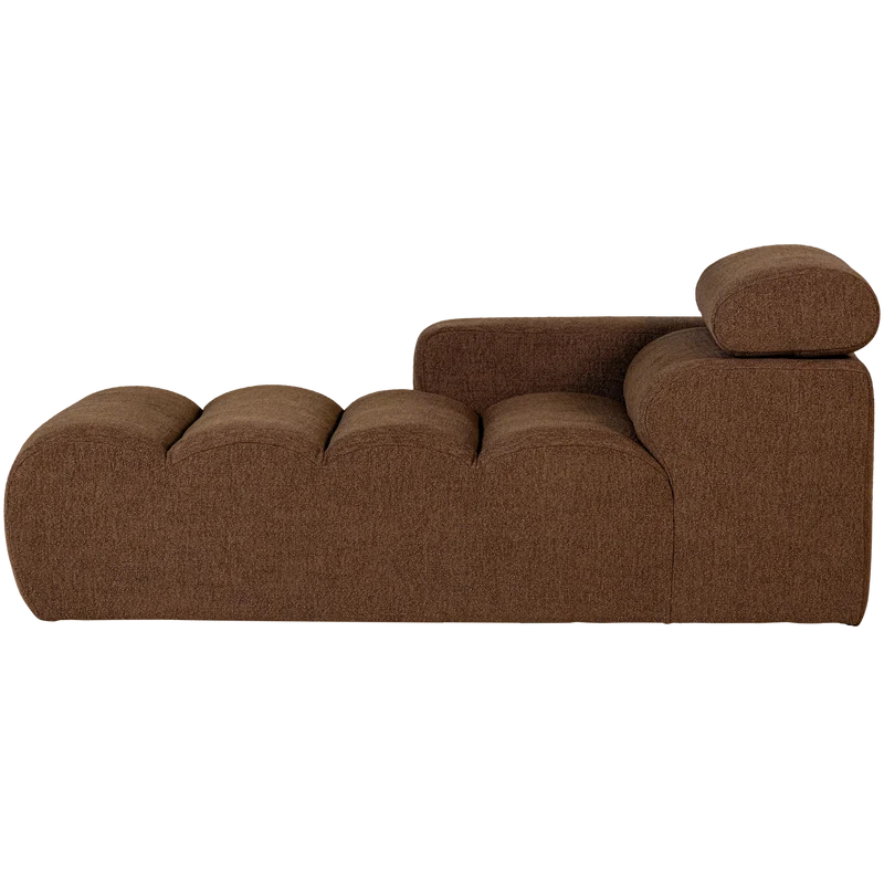 Novi Chaiselongue Element Arm links Bouclé Mokkabraun