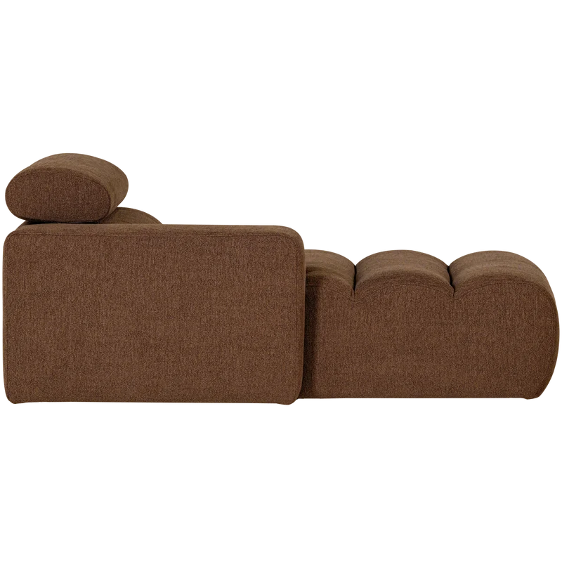 Novi Chaiselongue Element Arm links Bouclé Mokkabraun