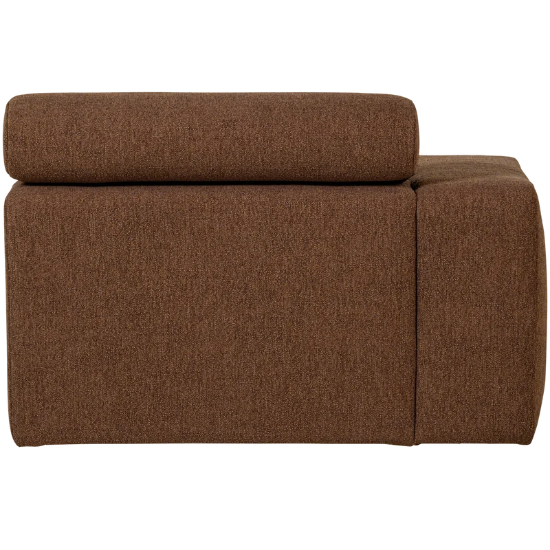 Novi Chaiselongue Element Arm links Bouclé Mokkabraun