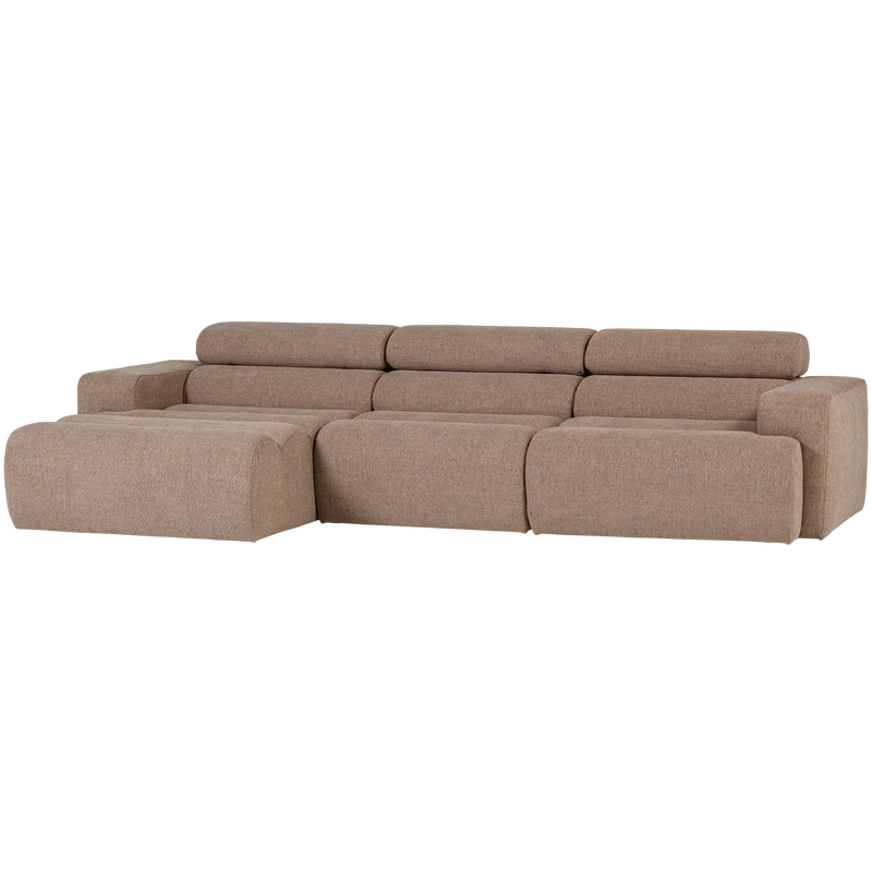 Novi Chaiselongue Sofa links Bouclé Taupe