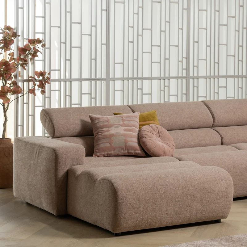 Novi Chaiselongue Element Arm links Bouclé Taupe