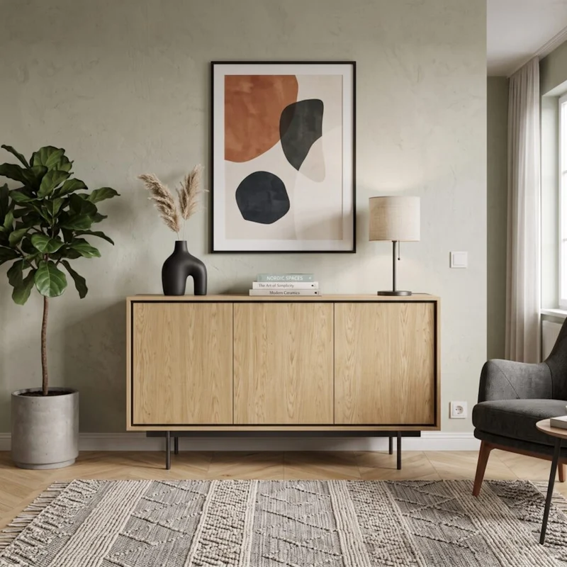 Delvaro Wohnzimmer-Set 2-teilig – Stilvolle Wohnmöbel in Baltic Dune mit modernem Stahlgestell
