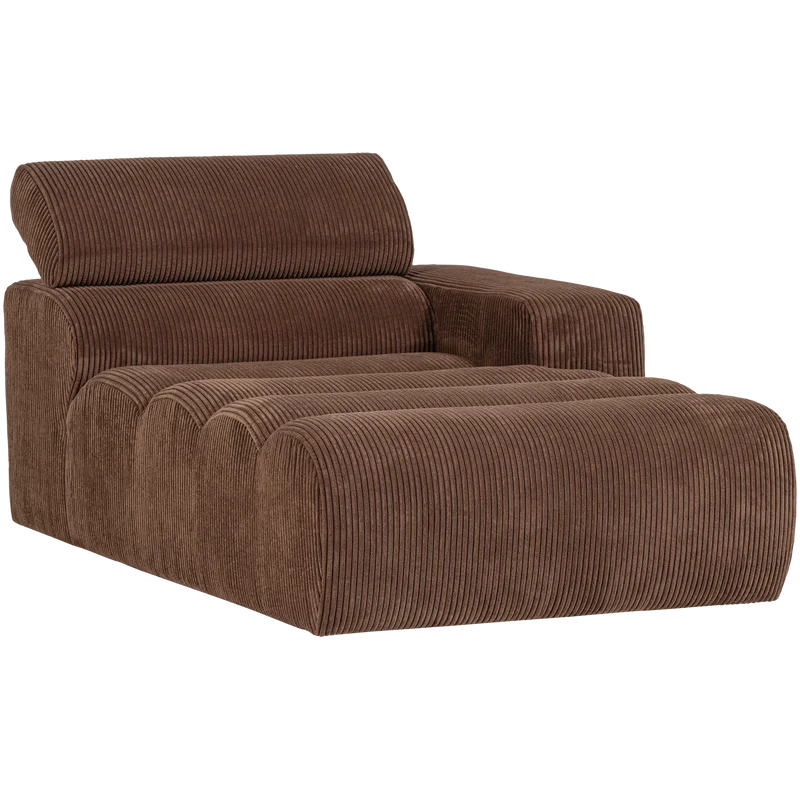 Novi chaise longue element armlehne rechts kord mokkabraun