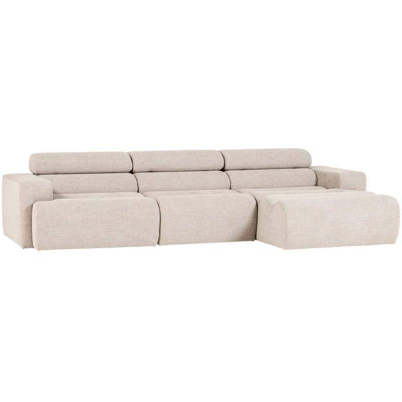 Novi Chaiselongue Sofa rechts Bouclé Natur