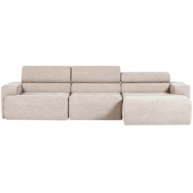 Novi Chaiselongue Sofa rechts Bouclé Natur