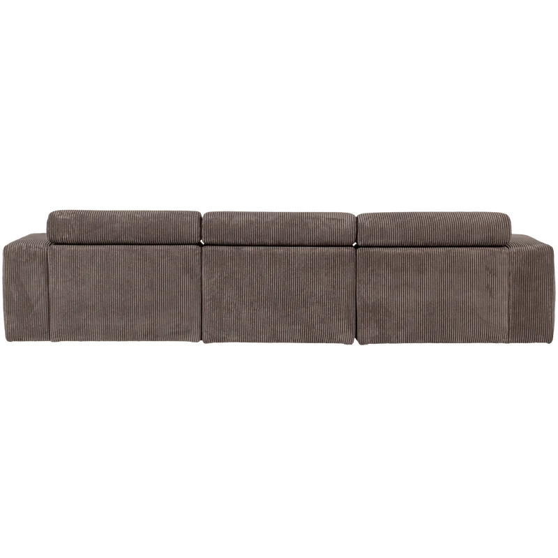 Novi chaise longue sofa rechts kord graubraun