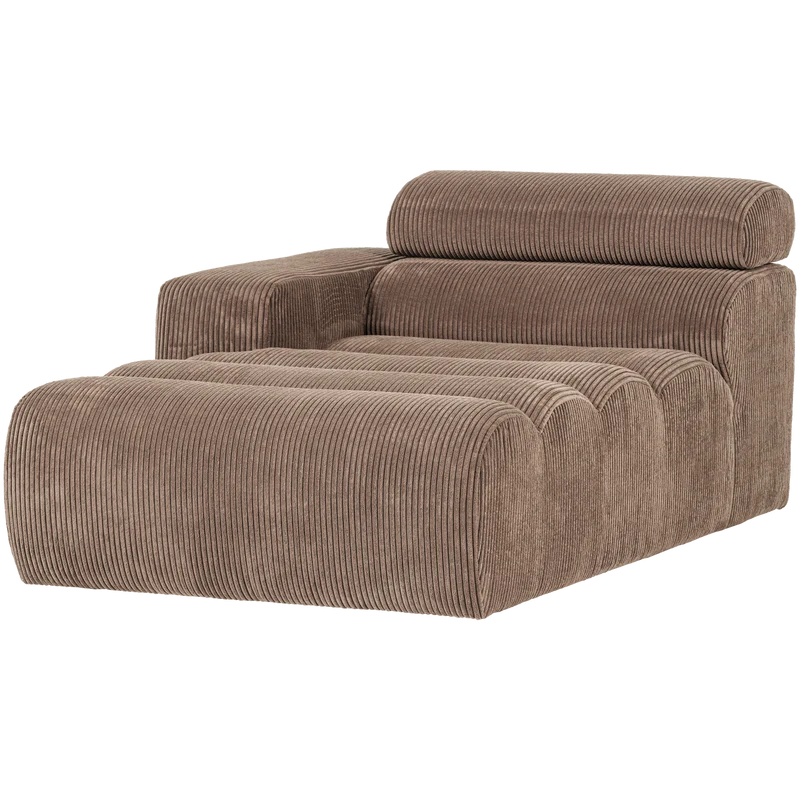 Novi chaise longue element armlehne links kord taupe