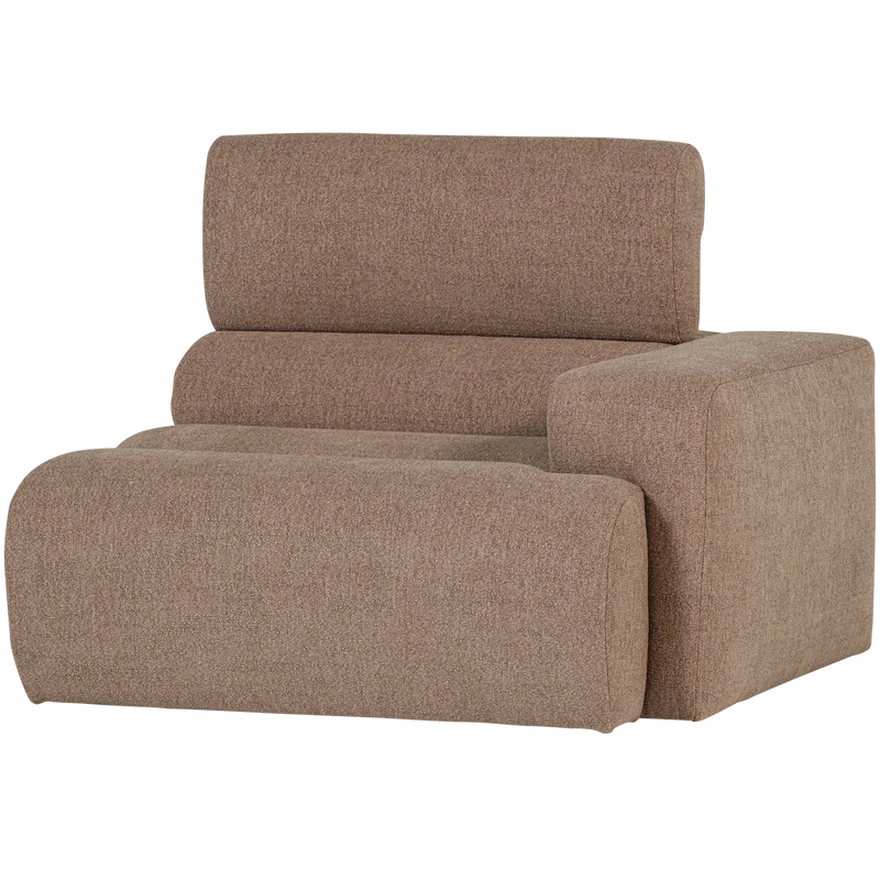 Novi 1-Sitzer-Element Armlehne rechts Bouclé Taupe