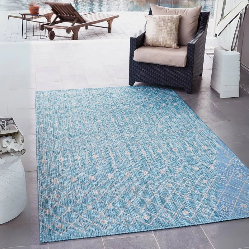 Teppich OUTDOOR CIATO Rechteckig Türkis 150x245 cm Indoor/Outdoor