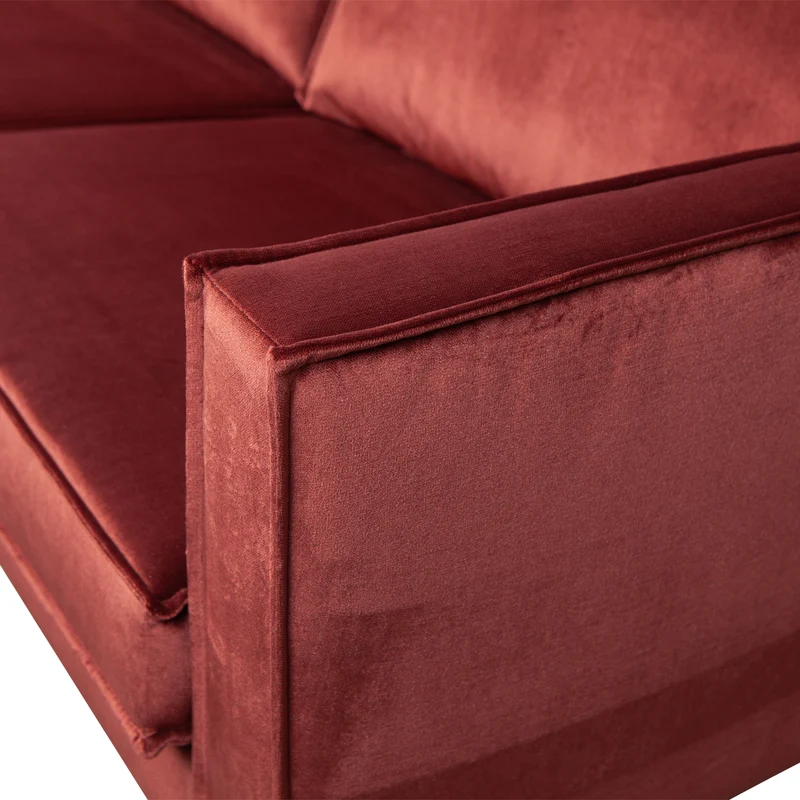 Rodeo 2,5-sitzer sofa velvet kastanie