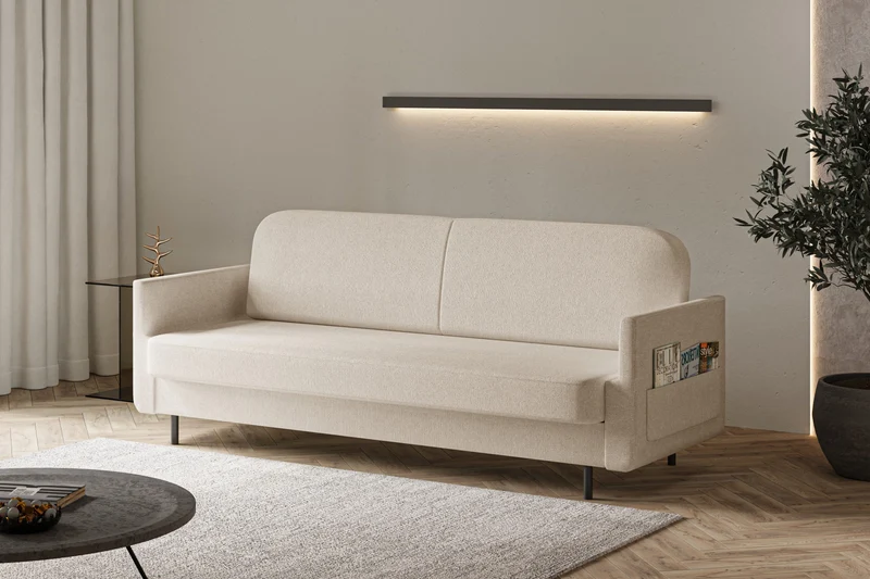 Schlafsofa – Cloudy – 221 cm mit Bettkasten & Seitentasche